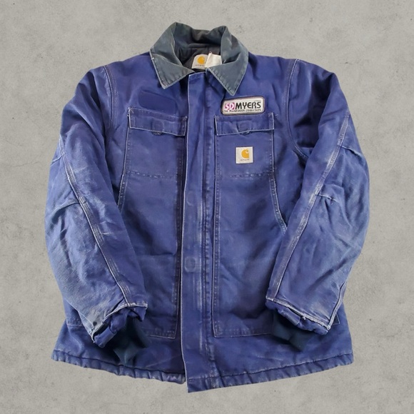 Carhartt Jacket Mens XL Navy Blue Canvas Artic Workwear Outdoor Vintage Quilted